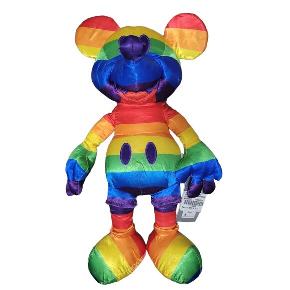 Disney Store Rainbow Collection Mickey Mouse 16 inch Plush Stuffed Animal Toy - Picture 2 of 7